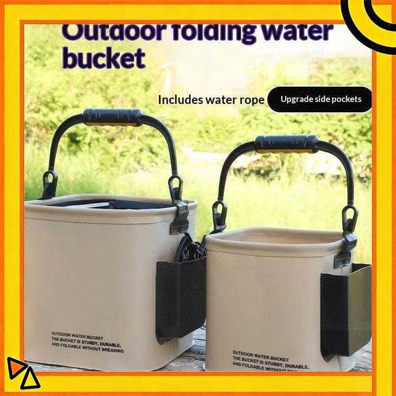 (ใหม่) ถังตกปลา On-the-Go 8L 13L พร้อมที่จับตามหลักสรีรศาสตร์สําหรับกลางแจ้งระดมแรง