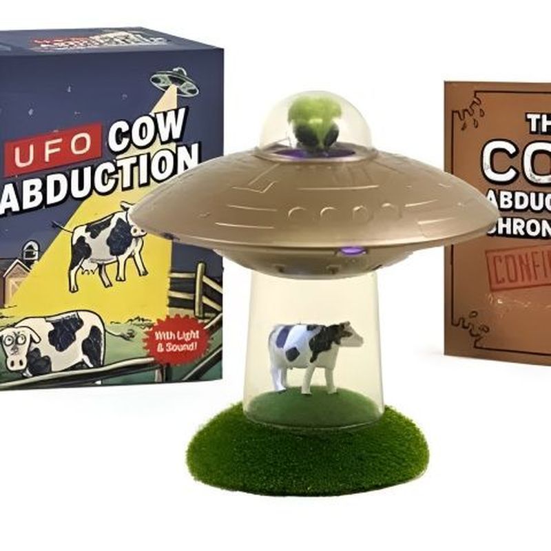 ((คลังสินค้าพร้อม) ต่างประเทศ UFO Kidnapping Cow Luminous UFO ของเล่นเครื่องประดับ ufo ของเล่นต่างปร