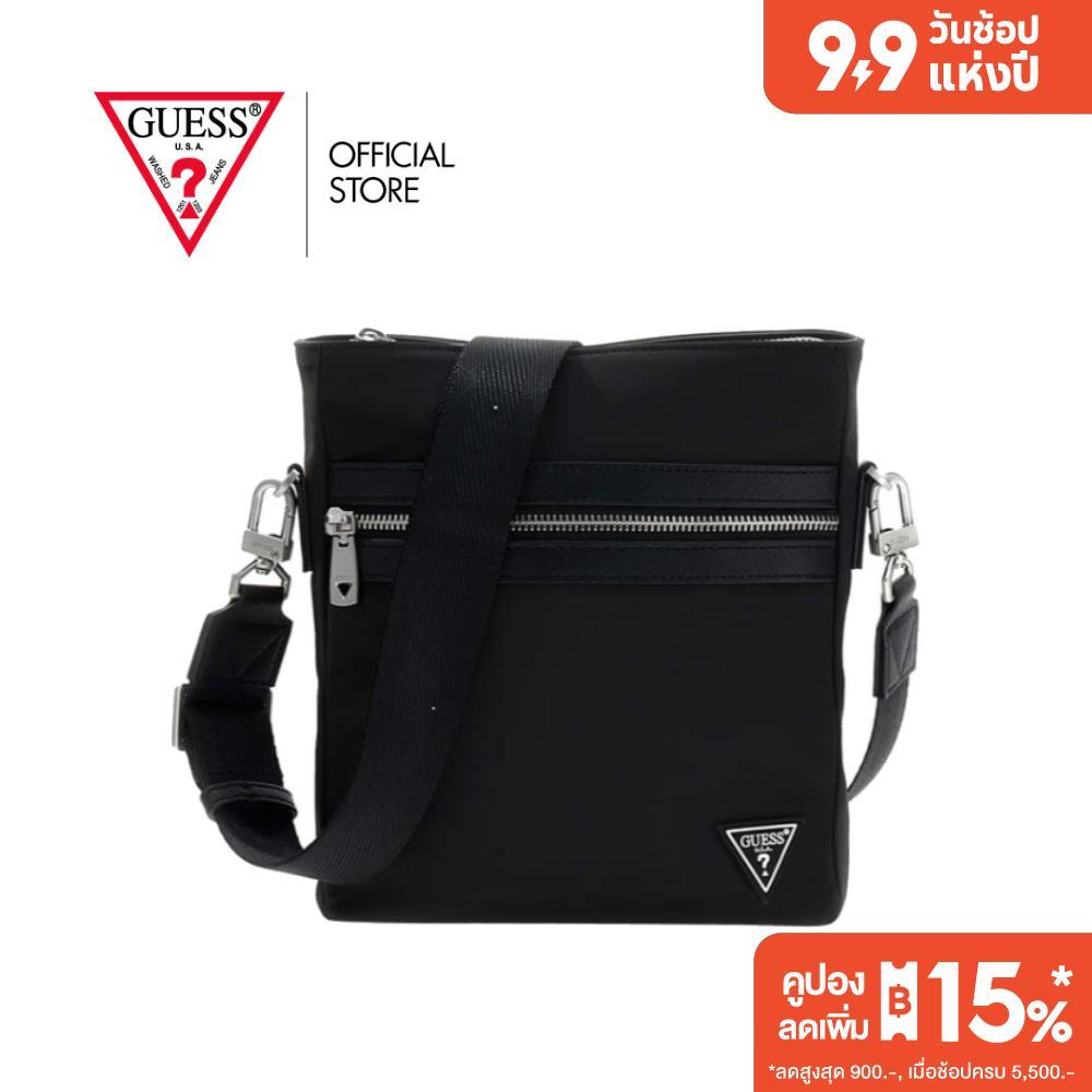 GUESS กระเป๋าสะพายข้างผู้ชาย รุ่น HMBENYP6123 - สีดำ