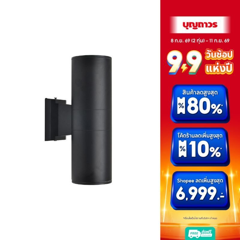 MAX LIGHT ไฟผนังนอก P1001-90-2W E27x2 60W IP44