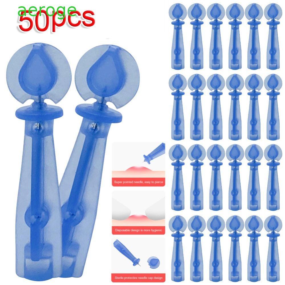 AEROGEM 50 ชิ้น/กล่อง Blackhead Remover เครื่องมือ, Blackhead Remover Pimple Pins ทิ้งเข็มสิว, Pimpl