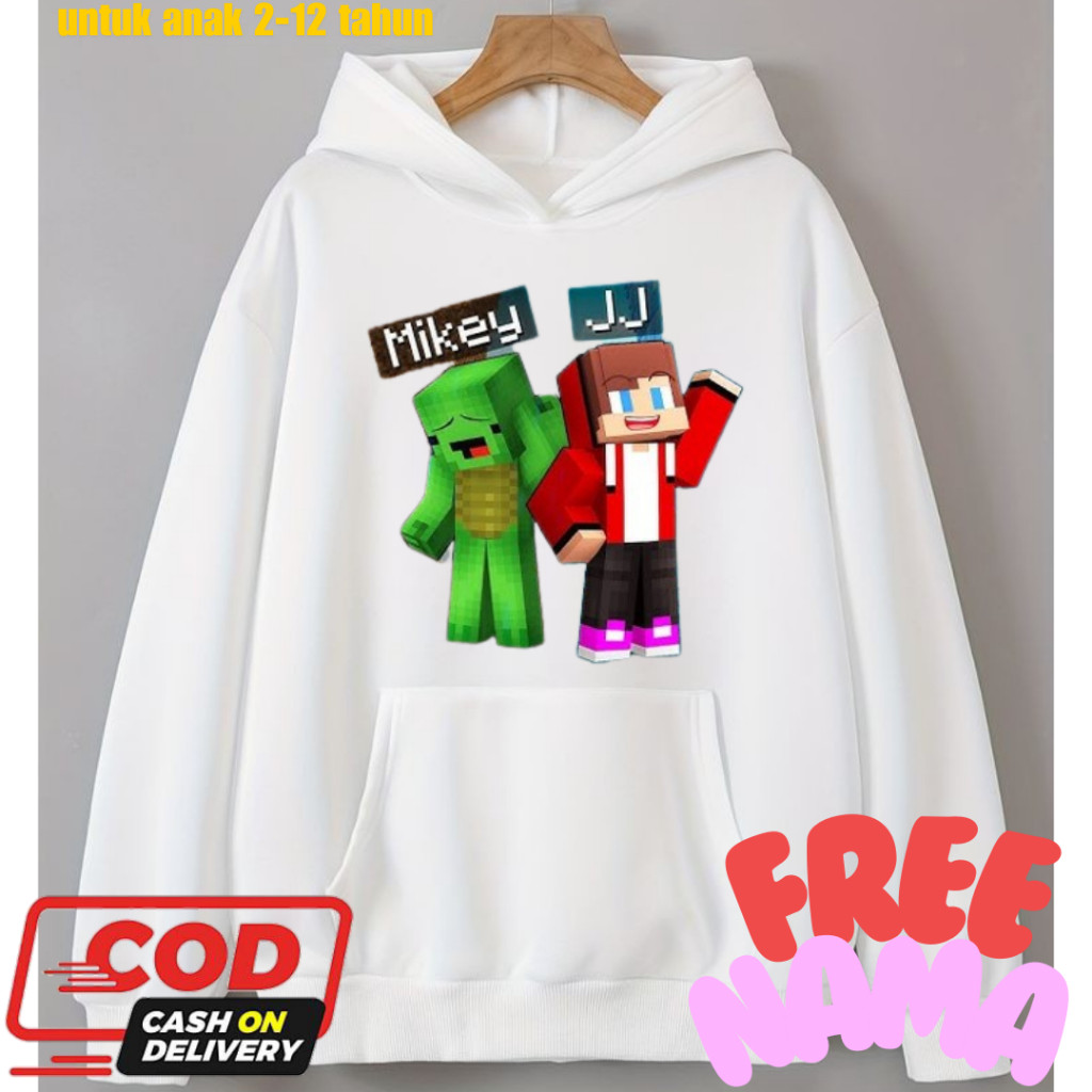 JJ & MIKEY MINECRAFT KIDS HOODIE 120-150cm Cotton