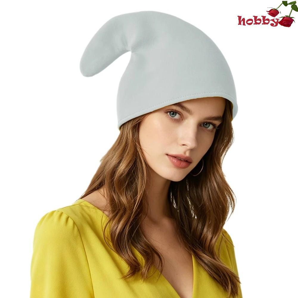 HOBBY Gnome หมวก, นุ่มสีทึบ Xmas Elf หมวก, แฟชั่นยาวชี้น้ําหนักเบา Dwarf Gnome Pixie Headwear คอสเพล
