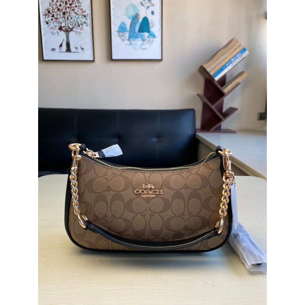 CoachTeri Underarm Bag CA548 CA209 CA173 Larger Than Mahjong Bag Capacity Zipper Arc ดูดี มาพร้อมสาย