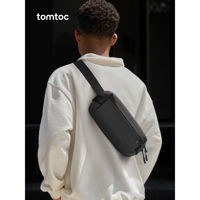 tomtoc กระเป๋าสะพายข้าง กระเป๋าคาดเอว ความจุขนาดใหญ่ สำหรับเก็บ Switch2 กระเป๋าสะพายไหล่ผู้ชาย รุ่น 