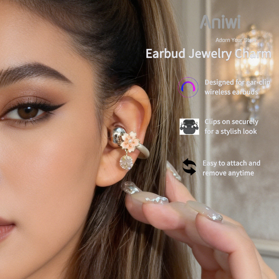 อนิวี|คลิปอุปกรณ์เสริมพู่ผีเสื้อเกล็ดหิมะ, การตกแต่งสําหรับหูฟัง Bluetooth, เข้ากันได้กับหูฟัง Huawei FreeClip