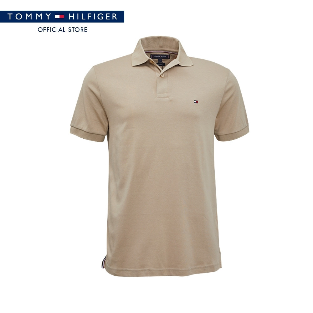 Tommy Hilfiger เสื้อโปโล ผู้ชาย รุ่น XM0XM06743 RBT - สีเบจ ทรง Regular