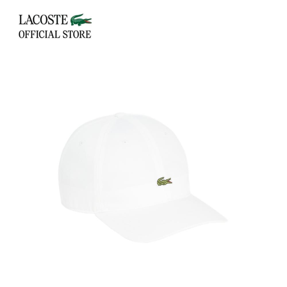 LACOSTE หมวกผู้ใหญ่ COTTON TWILL CAP รุ่น RK7390 - WHITE