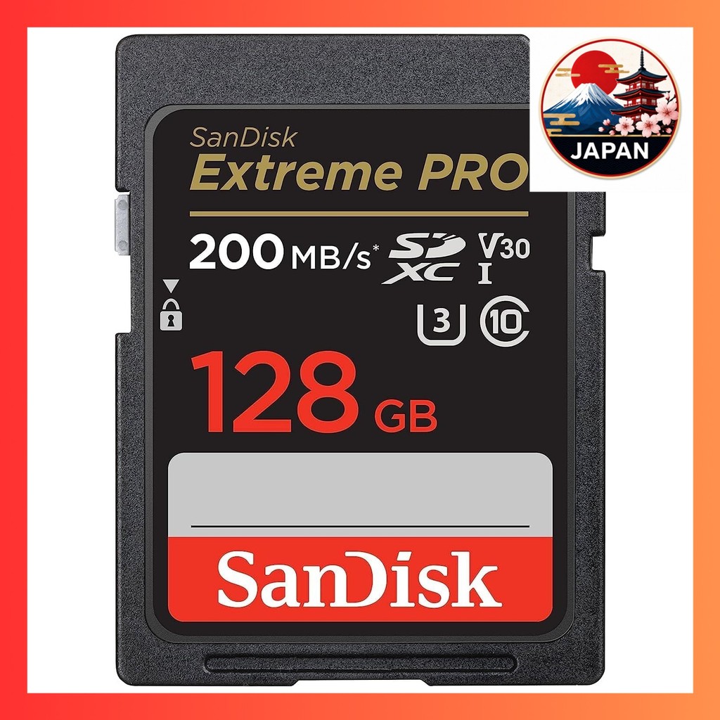 [Directly from Japan]128GB SD Card SDXC Class 10 UHS-I V30 Read Speed up to 200MB/s SDSDXXD-128G-GN4