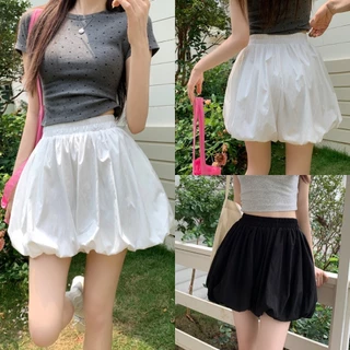 Hotgirl พร้อมส่ง กระโปรงสั้น กระโปรงฟู ชุดเจ้าหญิง เซ็กซี่ น่ารัก สีพื้น เอวยางยืด สไตล์เกาหลี