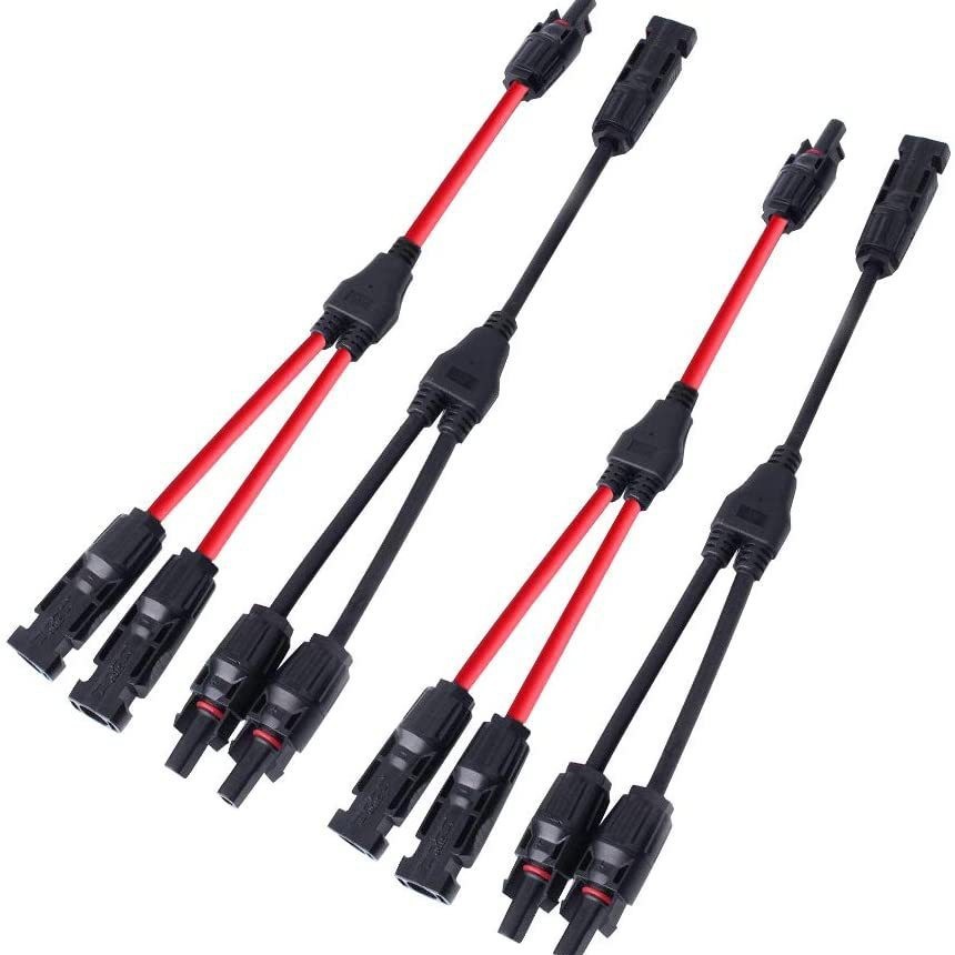 ข้อต่อ MC4 แบบ Y 1 ต่อ 2 สำหรับแผงโซลาร์เซลล์ • กันน้ำ • แถมประแจ MC4