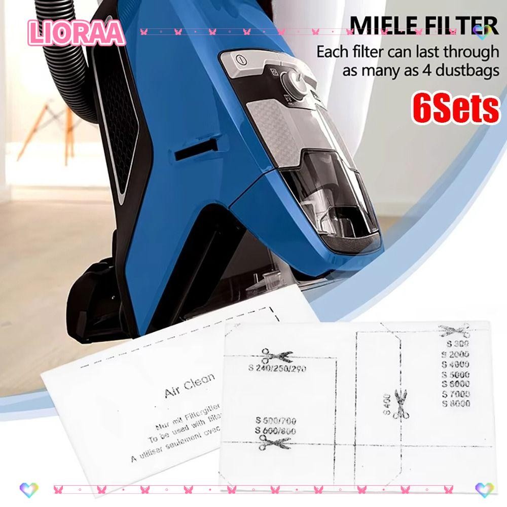 ลิโรร่า‌6 ชุดเครื่องดูดฝุ่น, Air Clean ไอเสียกรองผ้าฝ้าย,แพ็คเครื่องใช้ในบ้านอะไหล่สําหรับ Miele Com