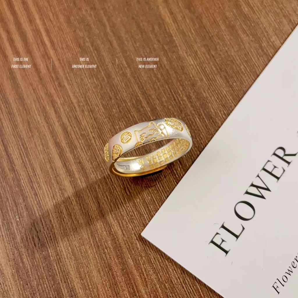 แหวนเงินสเตอร์ลิง 9999 สไตล์จีน มงคลเสริมดวง ยืนยันคุณภาพ Y9.22