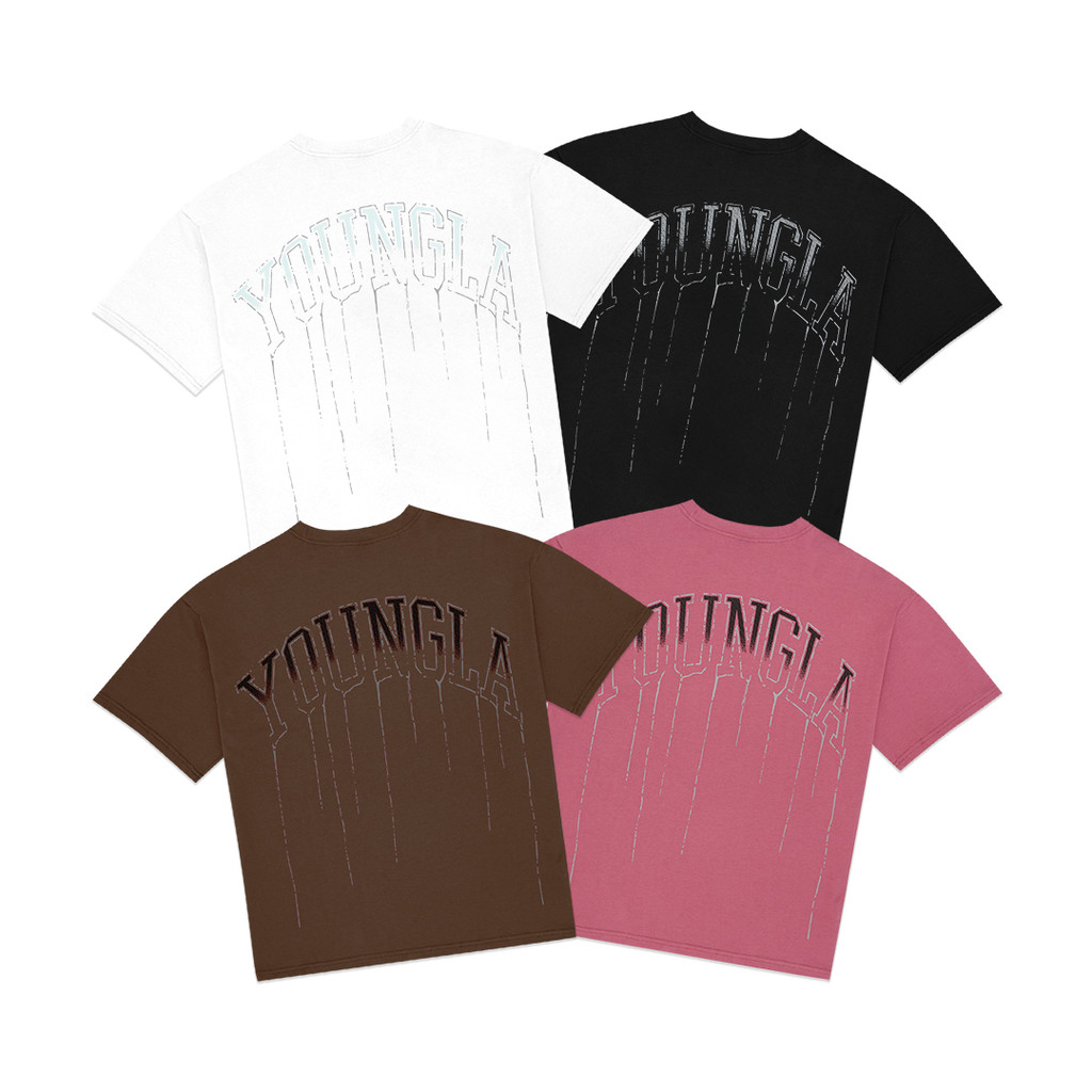 YOUNGLA Drip เสื้อยืดโอเวอร์ไซส์