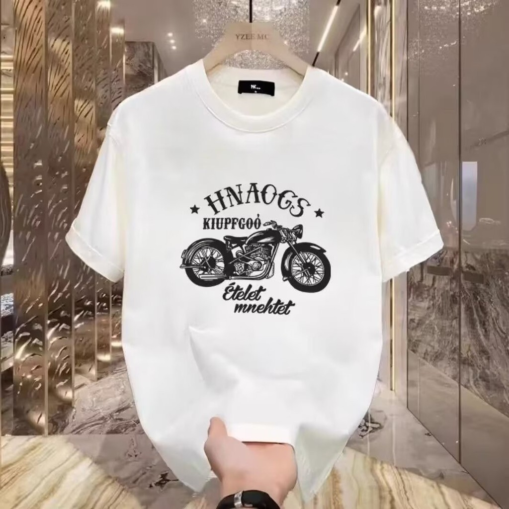 2025 NEW 2025 Short Sleeve T-Shirt Men 2024 New Summer Trendy Brand Letter Heavy American Style Men'