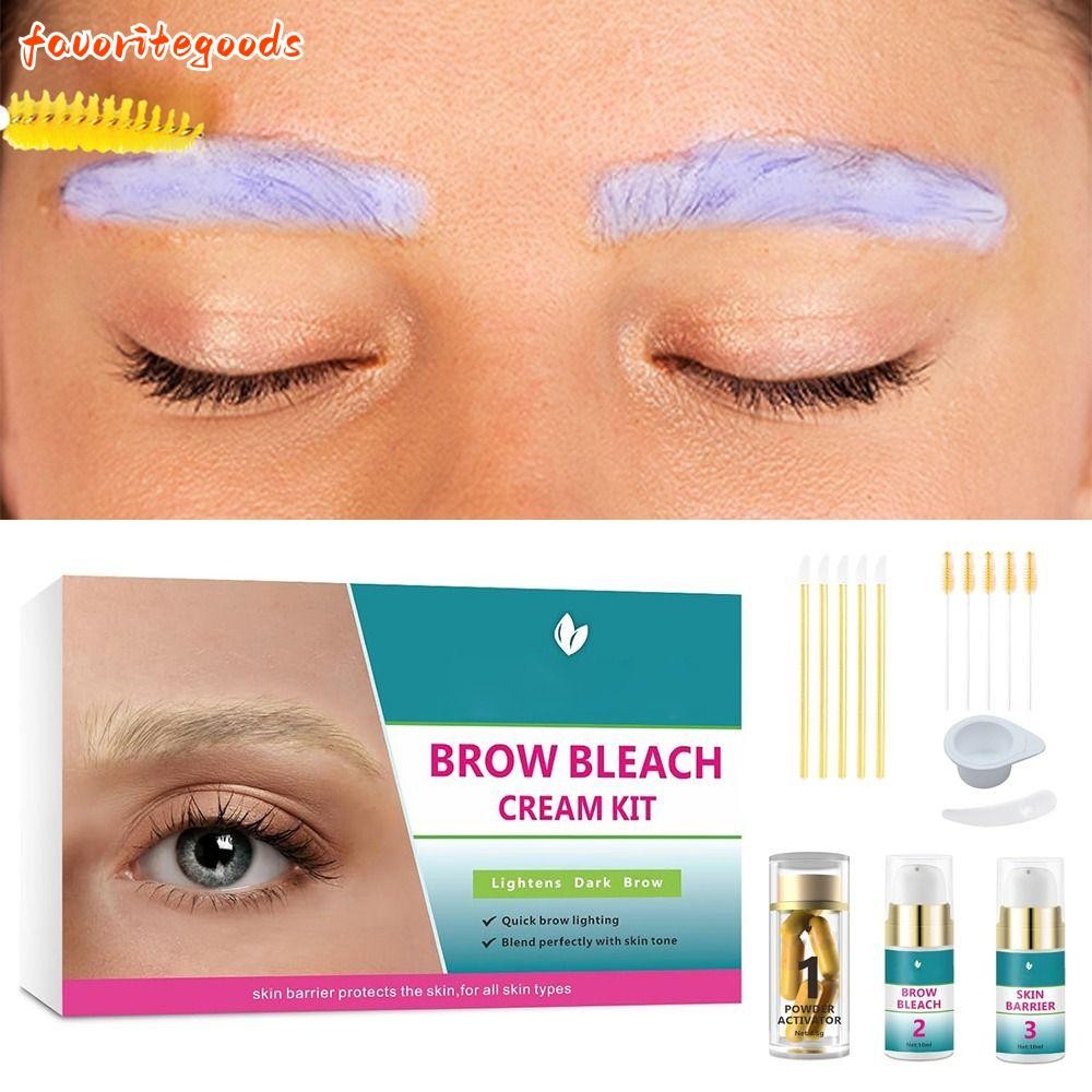 FAVORITEGOODS Brow Bleach Kit, Quickใช้งานง่าย Brow Lightening Kit, Hot Eyebrow Bleach 5 Application