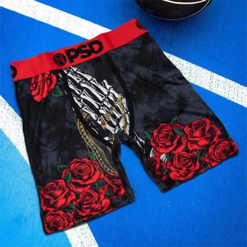 PSD Hip-Lifting พิมพ์เยาวชน Boxer กางเกงกีฬาขาสั้นเอวกลางอินเทรนด์ฤดูใบไม้ผลิ