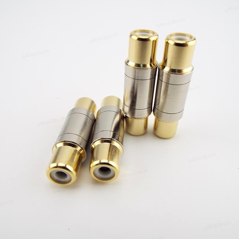 Gold Plated Dual RCA Connectors Female to Female Jack Socket Plug Straight Adapter Speaker Cable Extender TH4B