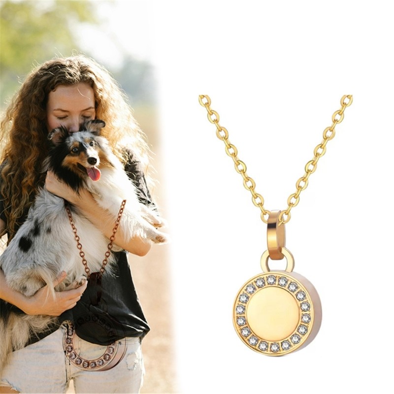 Seve Urn Cremation Urn สร้อยคอประกายออกแบบช่องที่ปลอดภัยสําหรับเครื่องประดับสัตว์เลี้ยง