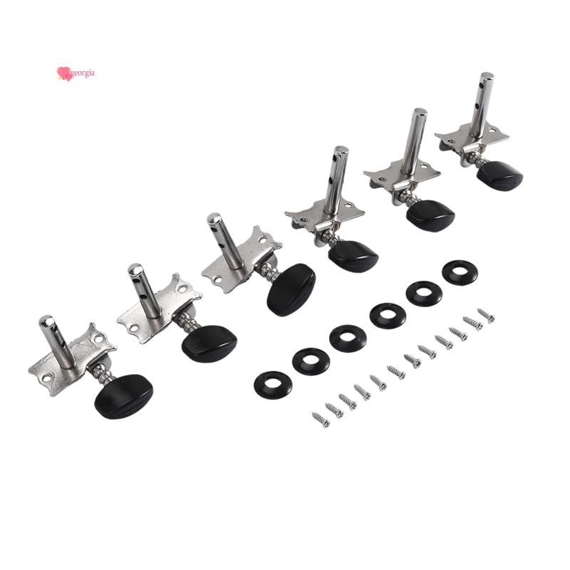 georg336Pcs 3R3L กีตาร์ปรับแต่งหมุดเปิดเครื่องหัว Acoustic กีตาร์พื้นบ้าน Tuning Peg Tuning อะไหล่