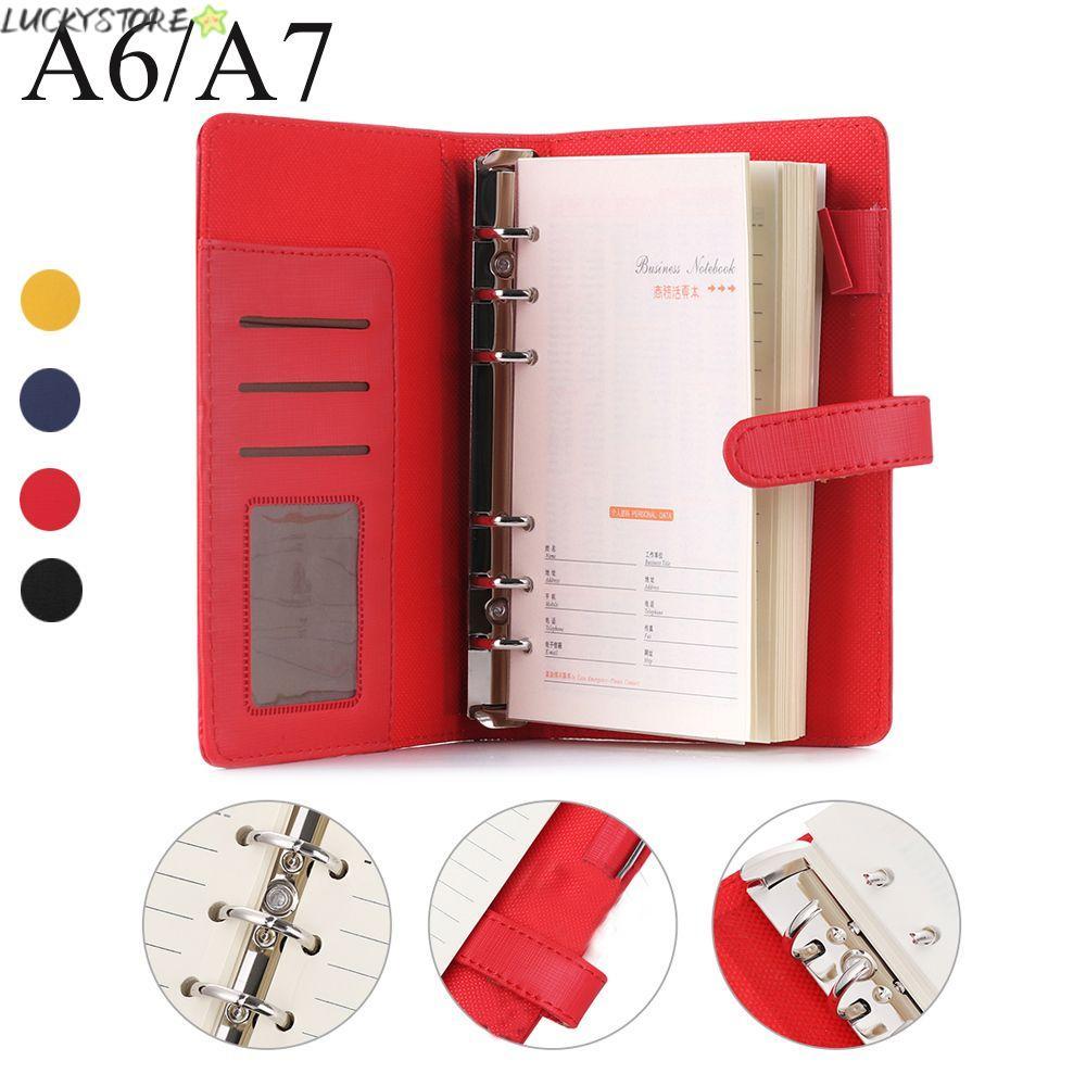 LUCKYSTORE A6/A7 แฟ้มโฟลเดอร์การ์ดอุปกรณ์สํานักงานรีฟิล Journal Loose Leaf Notepad