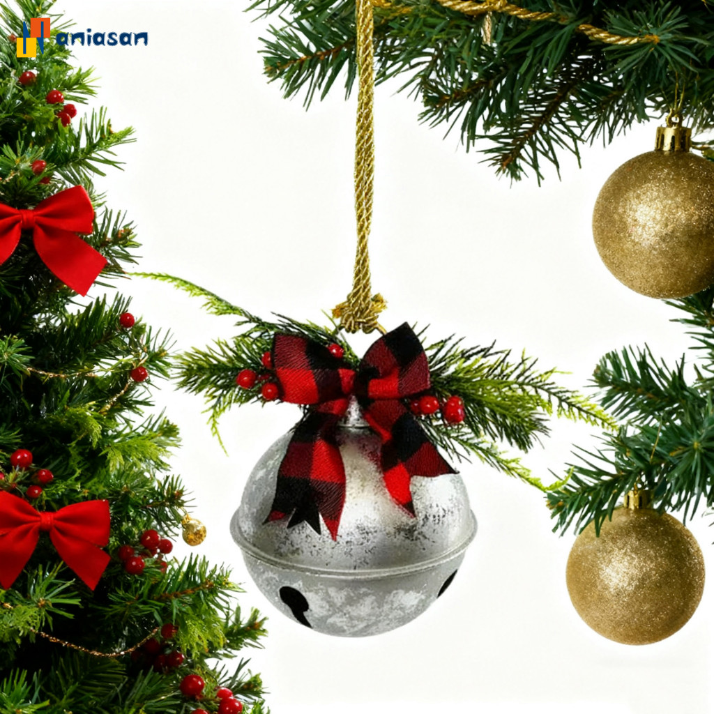 (aniasan) ประณีตวันหยุด Bell ตกแต่ง Jingle Bell ชนบทคริสต์มาส Jingle Bell เครื่องประดับเข็มสน Berrie