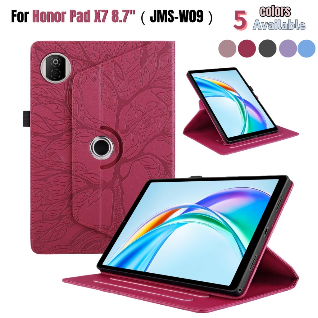 สําหรับ Honor Pad X7 8.7" 2025 JMS-W09 แฟชั่น 360° Rotation Leather PU Cover HONOR PADX7 8.7JMS-L09 
