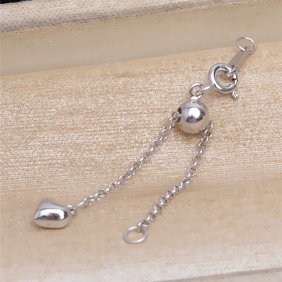 S925 เงินโซ่มุก DIY สำหรับสร้อยข้อมือและสร้อยคอมุก ขนาดปรับได้ 5469 O1J7