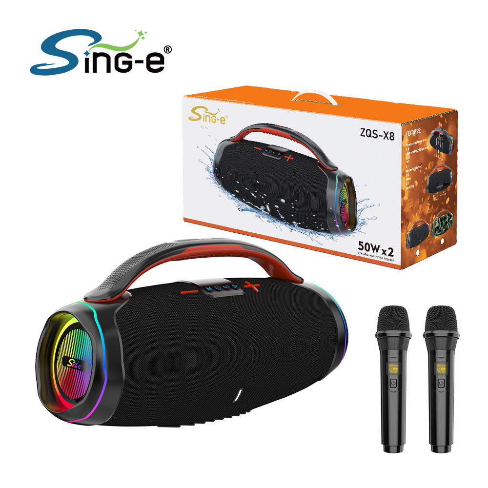 Sing-e ZQS-X8 พลังงานสูง 100W เสียงขนาดใหญ่กลางแจ้ง Square Dance k เพลงลําโพงบลูทูธซับวูฟเฟอร์แบบพกพ
