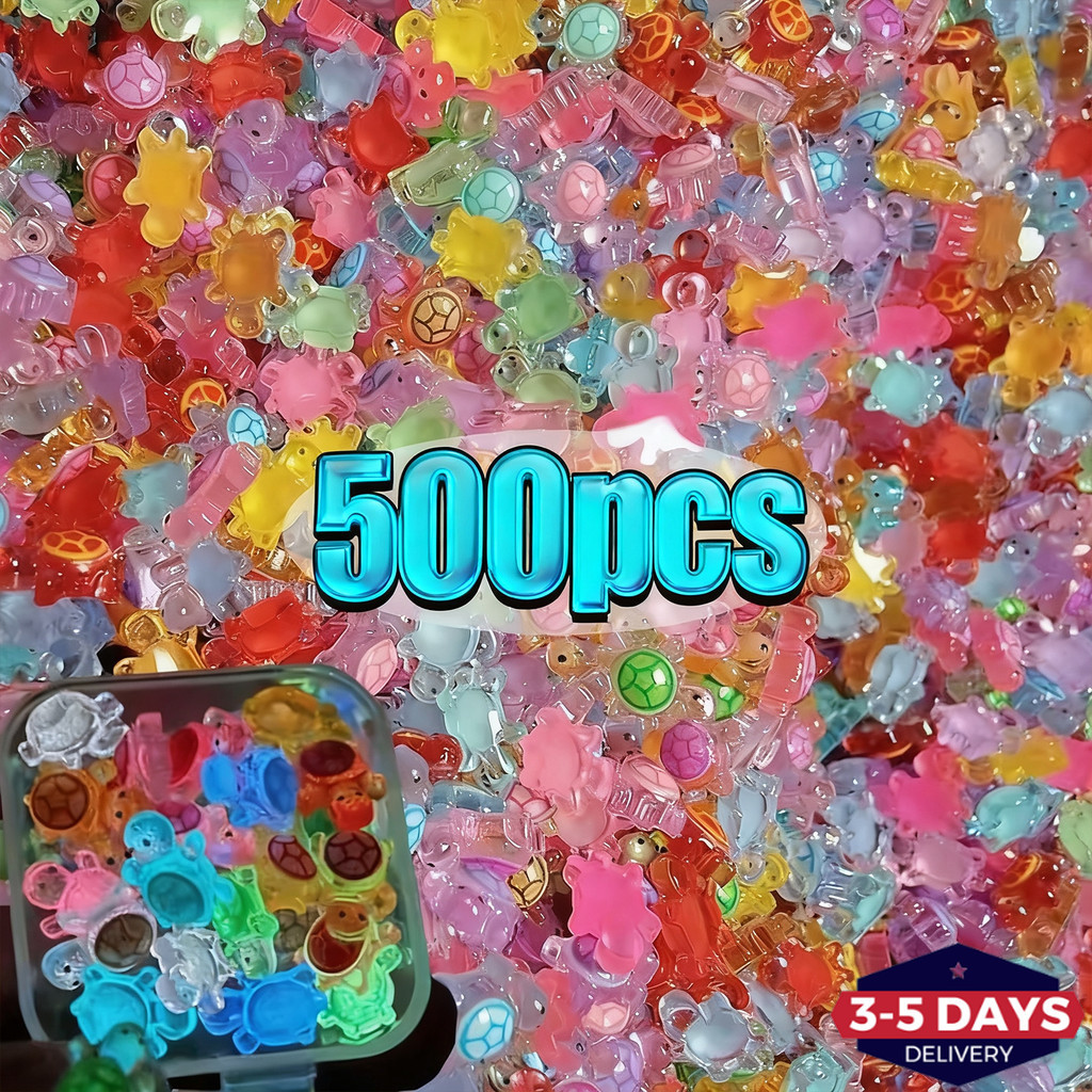 [จัดส่ง 3-5 วัน]100/500ชิ้นเรืองแสงในเต่ามืดเครื่องประดับมินิส่องสว่างตกแต่งน่ารักไมโครภูมิทัศน์ของเล่นเด็กไฟกลางคืนบ้านของขวัญอุปก