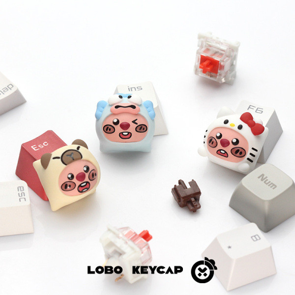keyboard mechanical คีบอร์ด keyboard LOOPY Keycap Clownfish Keycap Hello Kitty Keycap Kapibara Mecha