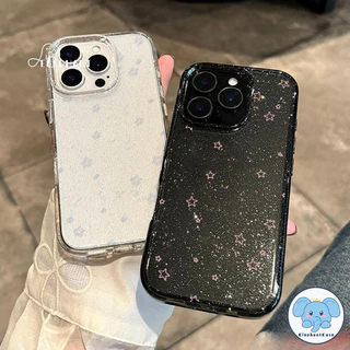 เคสไอโฟน11 15 สำหรับIPhone 15 16 17 12 13 11 14 Pro Max XR X XS 7 8 15 14 Plus เคสใสลายดาวแวววาวสุดเทรนด์