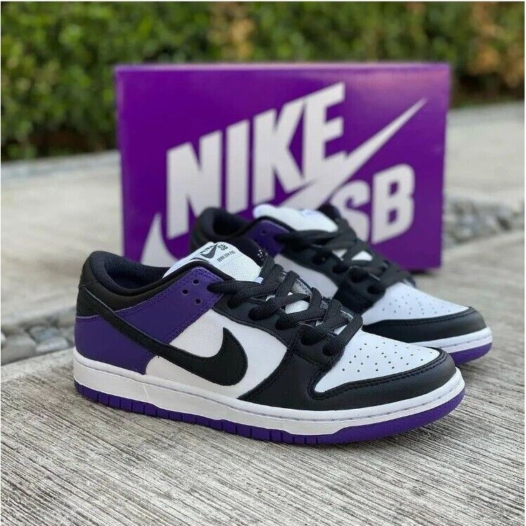 จัดส่งรวดเร็ว SB Dunk Low Pro Court สีม่วง สีขาว สีดํา BQ6817-500sp881 กล่องใหม่