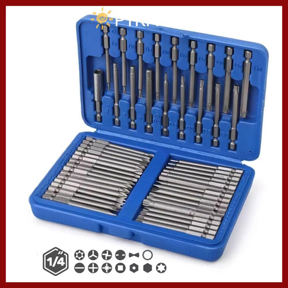 PTKFPT09 50/36 ชิ้นชุดไขควงไฟฟ้า, Magnetlc 75 มม.ยาวไขควงชุด Bit,หลายสเปค 1/4 หัวยาวพิเศษ Torx Star 