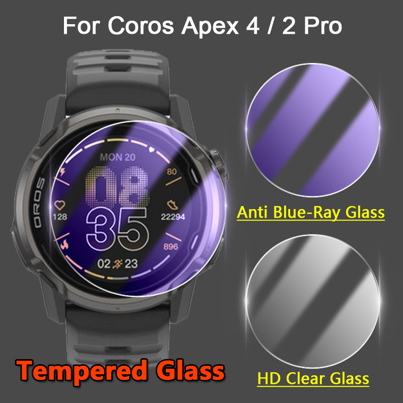 2-6 ชิ้นสําหรับ Coros Apex 4 2 Pro 42 มม.46 มม.2.5D Ultra Slim Clear/Anti Purple Light 9H กระจกนิรภัยป้องกันหน้าจอฟิล์ม