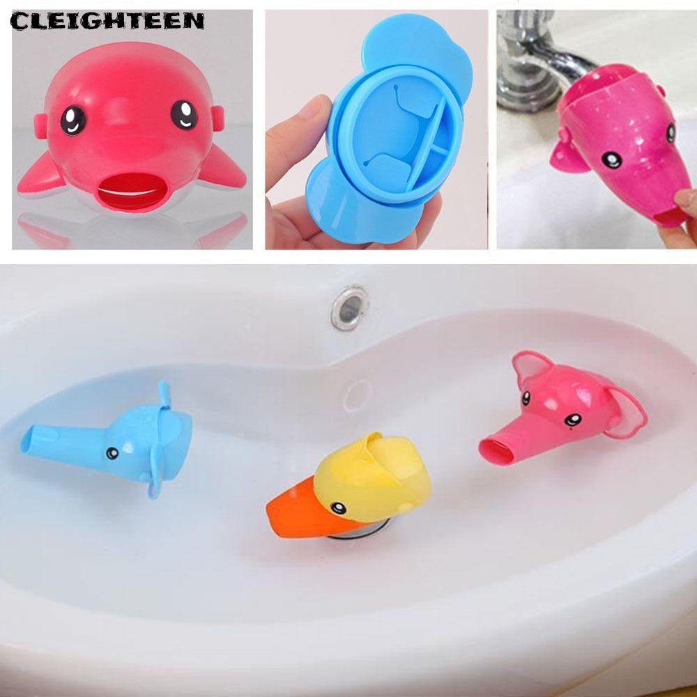CLEIGHTEEN Childrens Hand Washing Extendede, Soft Faucet Extender การ์ตูน Faucet Extender, Elephant 