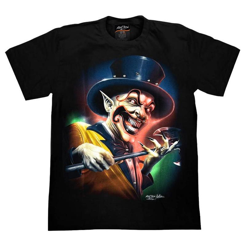 เสื้อยืดลาย JOKER T-shirt Rock Chang แบรนด์แท้ งานเจาะติดจิว ติดหมุด สกรีนนูน 4D Glow in the dark สก