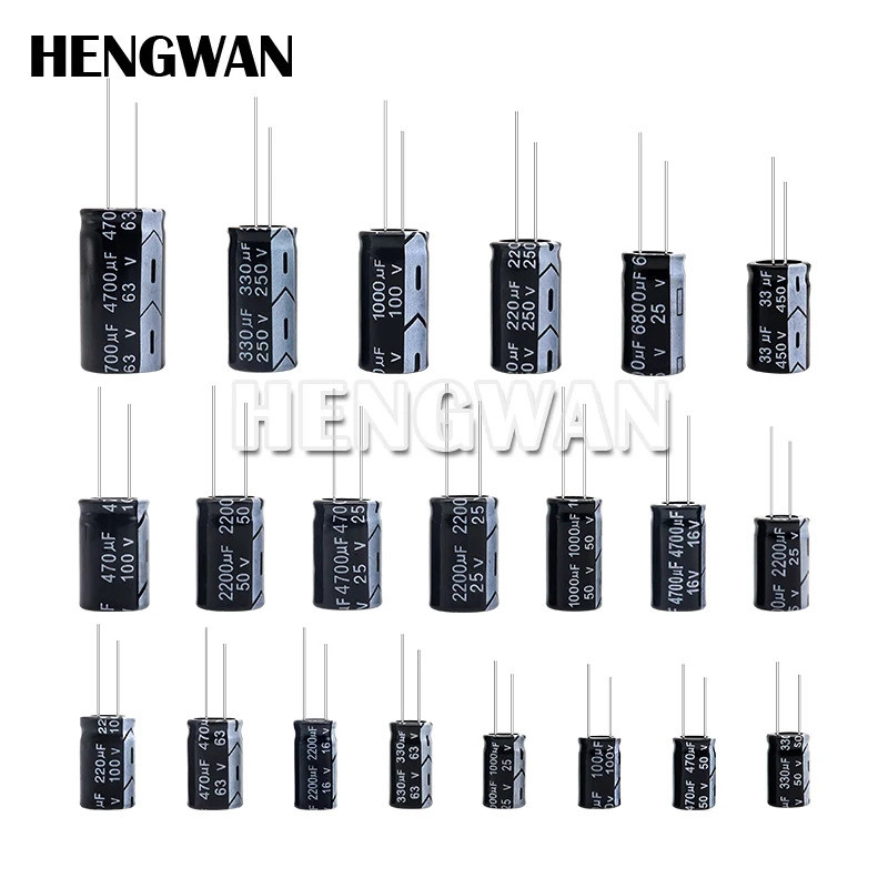 อลูมิเนียม Electrolytic Capacitor 10V 16V 25V 35V 50V 400V 450V 470UF 100UF 220UF 330UF 470UF 680UF 