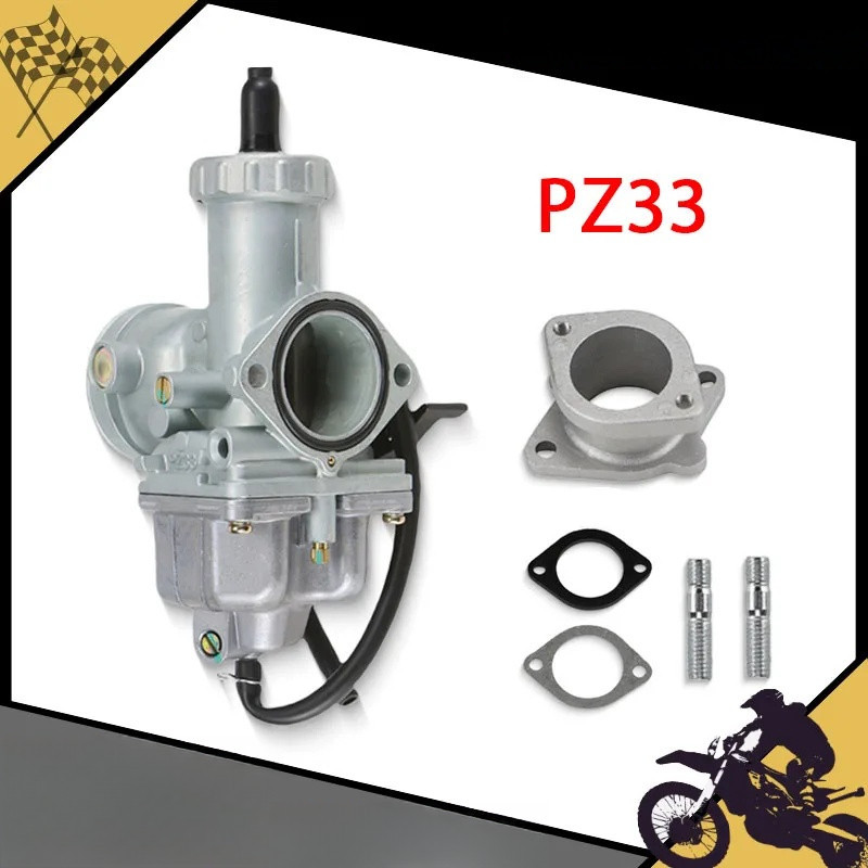 33 มม. คาร์บูเรเตอร์รถจักรยานยนต์ Carb พร้อมท่อร่วมไอดีสําหรับ CG TMX 250cc 300cc 400cc QUAD Off-Roa