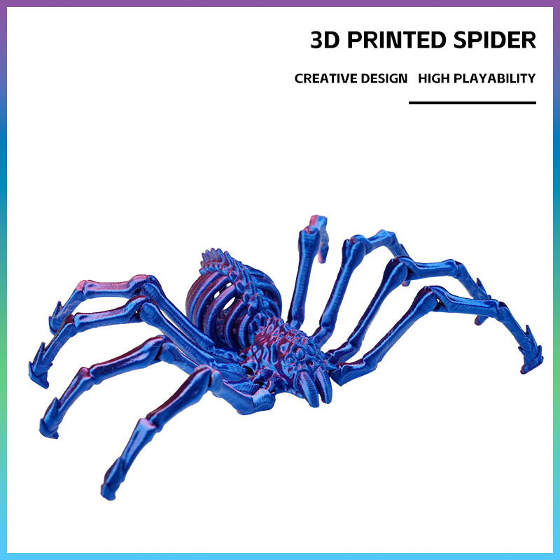 3D การพิมพ์ Hell Skeleton Tarantula Joint Movable Shrinkable Spider ของเล่นตกแต่งของขวัญวันเกิด