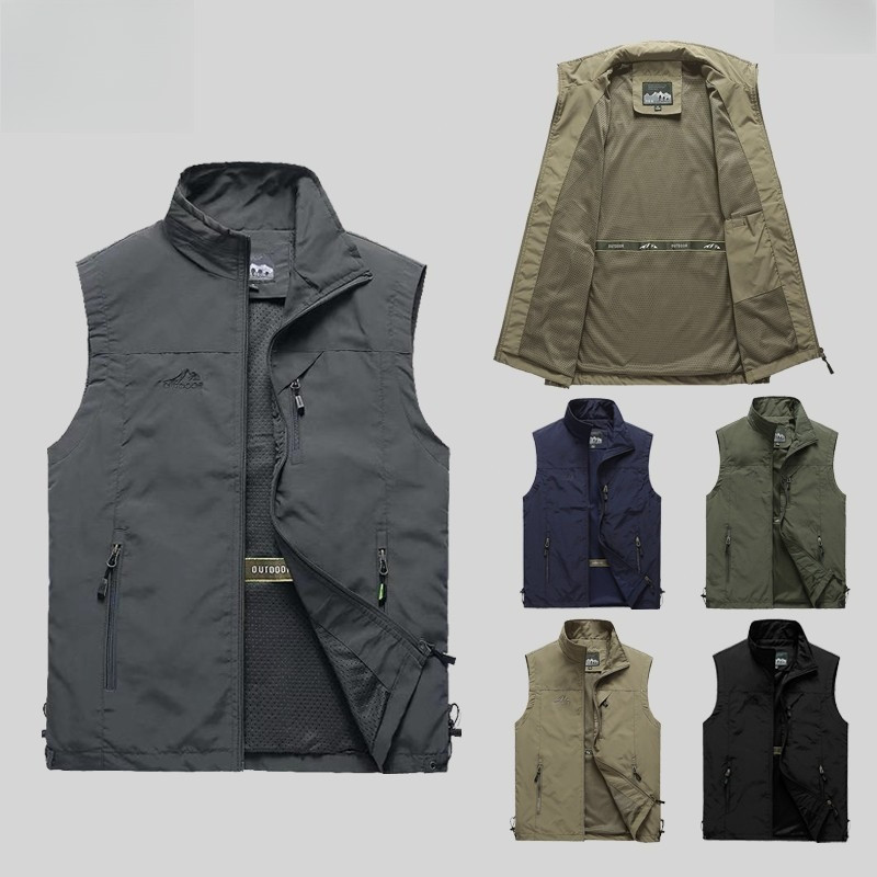 Flash Sale🔔เสื้อกั้ก ทหาร เสื้อแขนกุดชายเสื้อกั๊กกลางแจ้งสบาย ๆ น้ำหนักเบาระบายอากาศกันน้ำ M-5XLฤดูร้อน