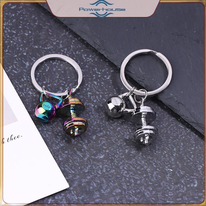 POWER Mini Metal Dumbbell Keychain For Man Double Dumbbell Gym Small Mobile Backpack แขวนอุปกรณ์เสริ