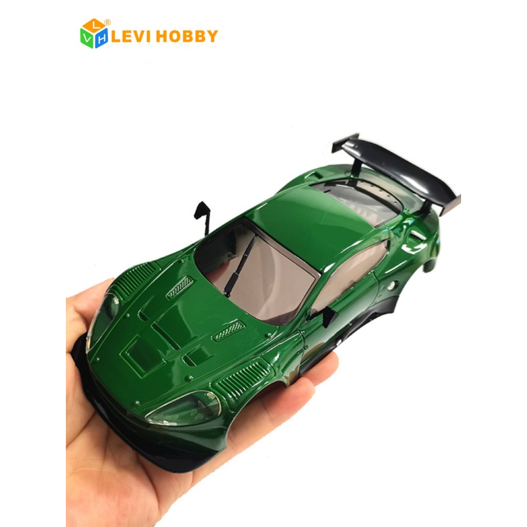 รถบังคับวิทยุ rc drift car Aston Martin Green ดัดแปลง Weili K969เปลือกรถ98มม. 1:28รถยุง Jingshang MR