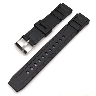 สายนาฬิกาซิลิโคนอ่อน 18/20 มม.22 มม.24 มม.26 มม.28 มม.สําหรับ Casio W800H SGW400 F91W AE1200/1300 กันน้ํากีฬายางนาฬิกาสีดําผู้ชายผู้หญิงสร้อยข้อมือเข็มขัด