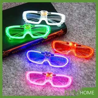 แว่นตาเรืองแสง "มีหลอดไฟ LED" แว่นตาบาร์ดิสโก้ สําหรับปาร์ตี้ คริสต์มาส แว่นสงกรานต์ Luminous glasses