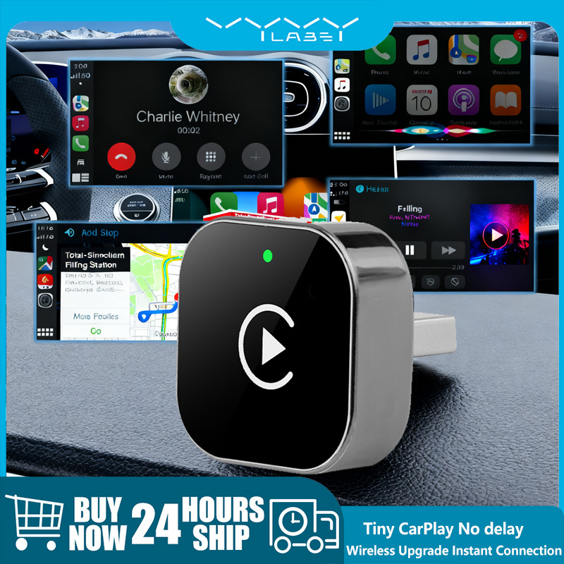 Vyvylabs อะแดปเตอร์ CarPlay ไร้สายใหม่ Fast Auto-Connect Mini Box USB Plug-and-play สําหรับ iPhone 6 และ Android 11 เหนือพร้อมพอร์ต USB-A