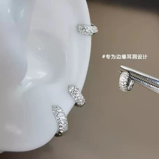 สร้อยคอและต่างหูหูกระดูกสตั๊ดเงิน 925 ประดับเพชร เหมาะสำหรับของขวัญและขายส่ง