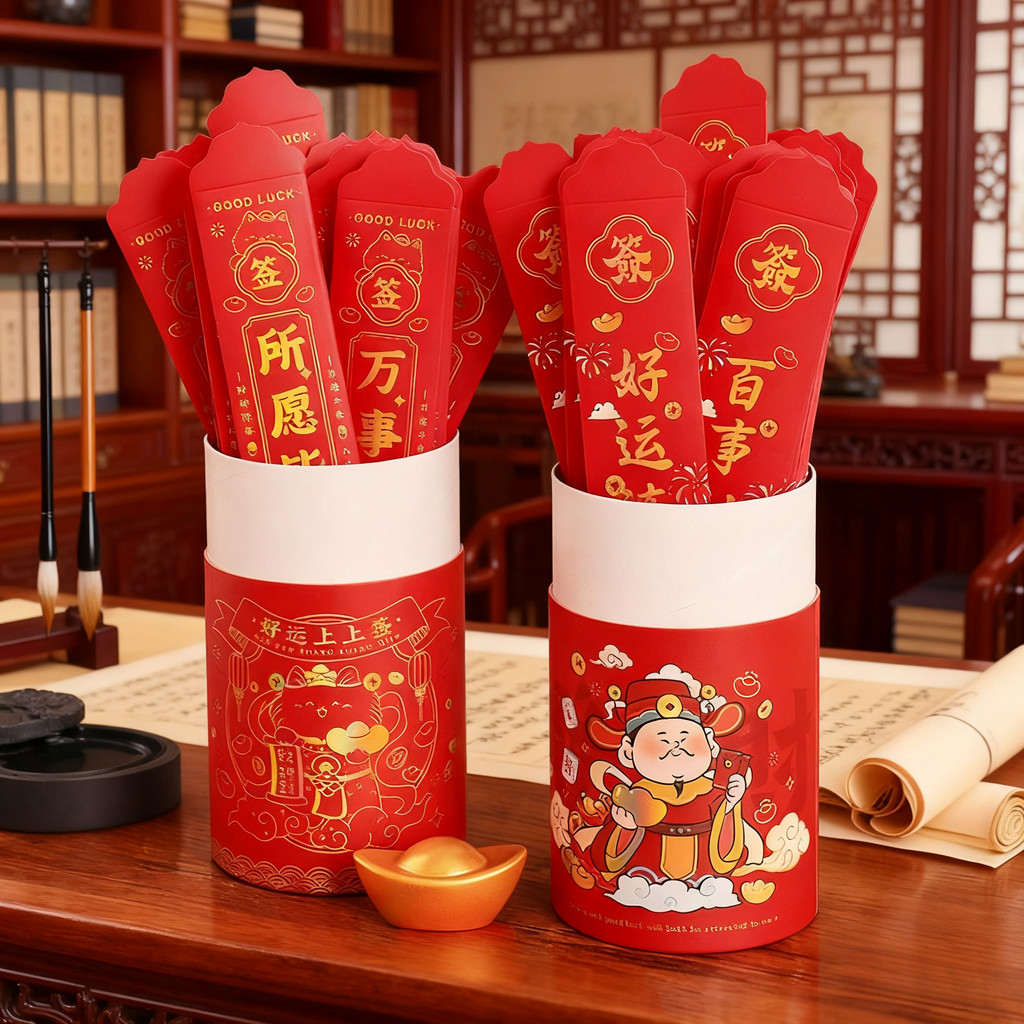 2026 ปีม้า Angpao God Of Wealth Design วาดซองจดหมายสีแดงจํานวนมากสําหรับเด็กของขวัญปีใหม่ - รูปที่ 4