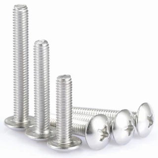 น็อต สกรู หัวร่ม หัวกระทะ แฉกT+ สแตนเลส304 เกลียวมิล หยาบ M5 M6 M8 / Truss Head Phillip Machine Screw SUS 304 [DVA]