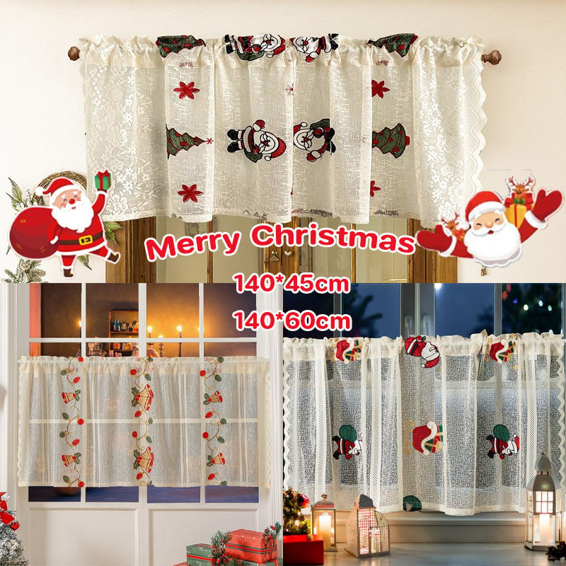 ผ้าม่านครึ่งหน้าต่างสั้น ลายดอกทานตะวัน โปร่งแสงสวย สไตล์นอร์ดิก ตกแต่งบ้าน ป้องกันฝุ่น